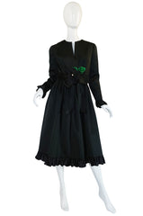 Stunning 1960s Black Silk Satin Sarmi Cocktail Dress