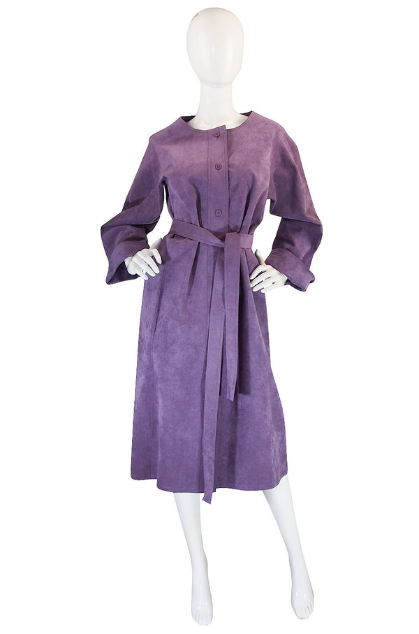 1972 Purple Ultrasuede Shirtwaist Halston Dress