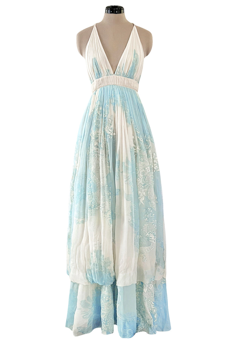 Spectacular Spring 2007 Roberto Cavalli Runway Pale Turquoise Blue Sil Shrimpton Couture Spectacular Spring 2007 Roberto Cavalli Runway Pale Turquoise Blue Sil Shrimpton Couture