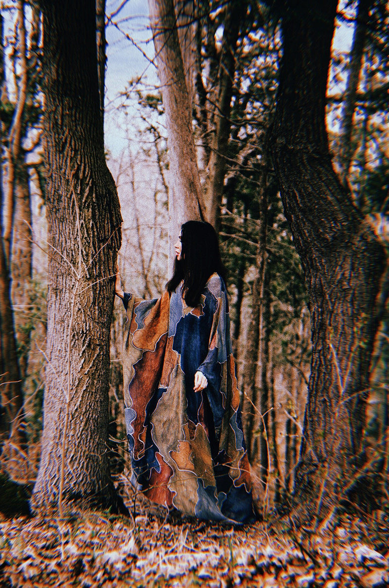 1970s Unlabelled Well Made Tie Dye Printed Silk Caftan