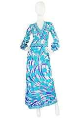 1960s Blue Floral Formfit Pucci Nylon Dress & Panties