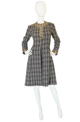 1960s Jewelled Collar Tweed Malcolm Starr Dress