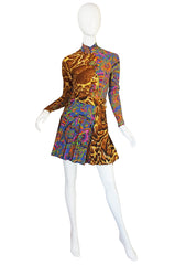 1990s Versace Jeans Couture Leopard Body Suit & Skirt