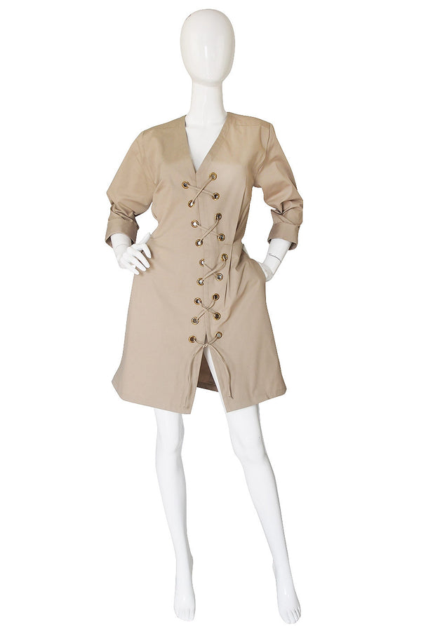 Rare 1980s Yves Saint Laurent Safari Dress