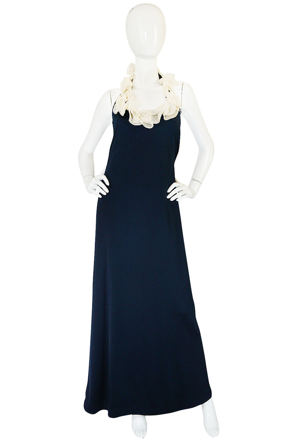1960s Geoffrey Beene Boutique Navy Jersey Ruffle Dress – Shrimpton Couture