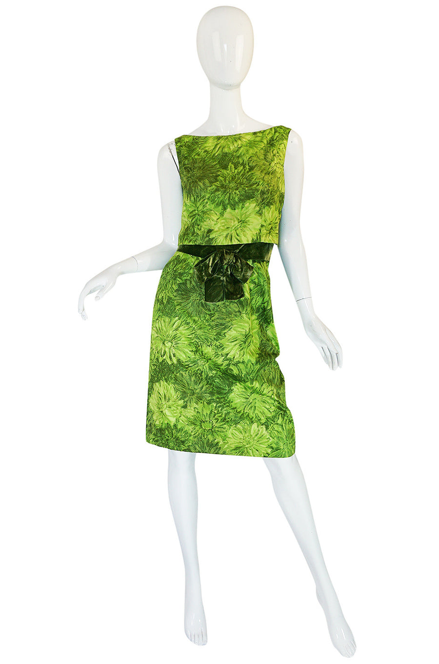1950s Green Floral Print Cotton Louis Estevez Dress – Shrimpton Couture