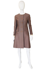 1960s Valentino Silk Taupe Coat or Dress