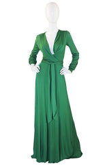 1970s Wrap Tie Front Holly's Harp Maxi Dress