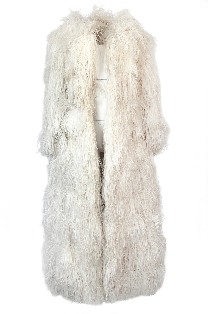 1960s Michael Novarese Ostrich Feather Full Length Maxi Coat