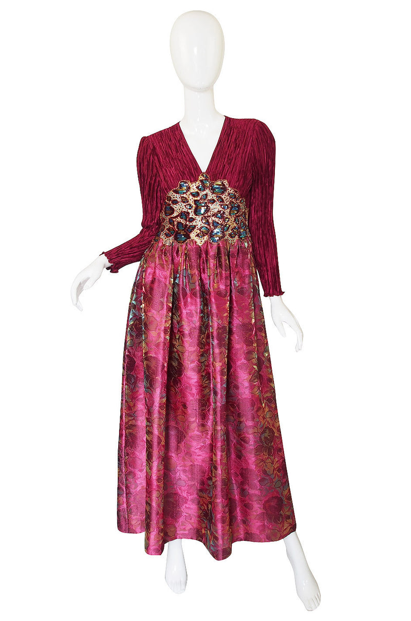 1980s Mary MacFadden Couture Sequin Gown