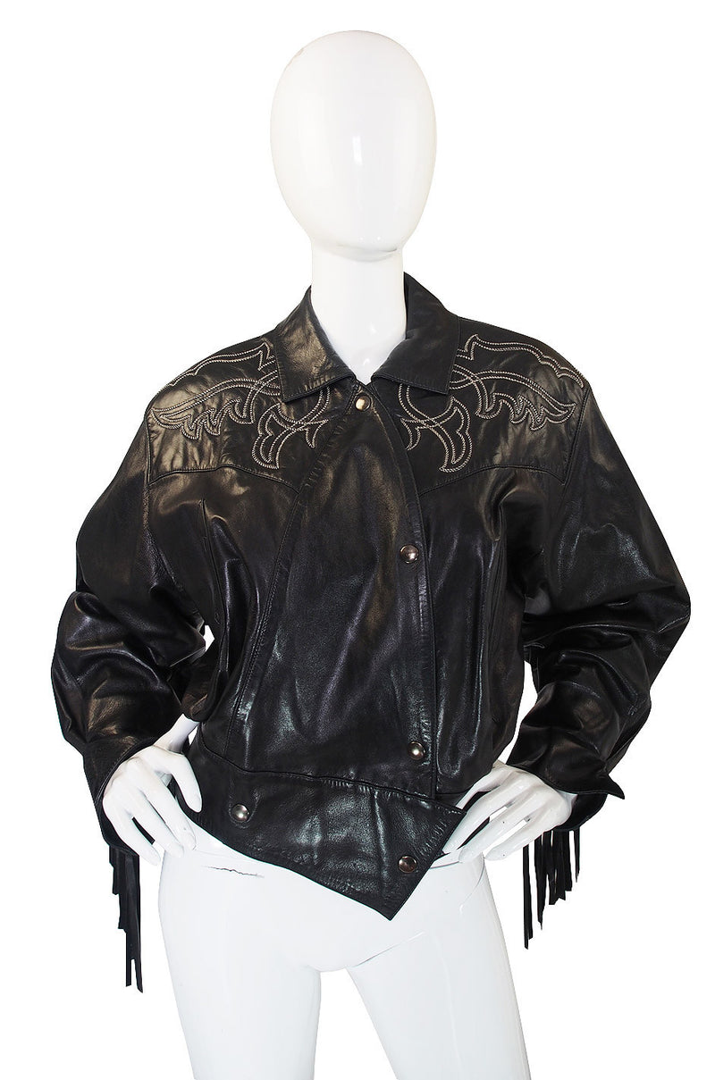 1979 Claude Montana Fringed Leather Jacket