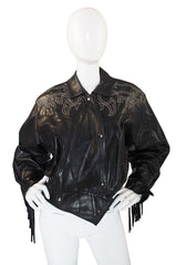 1979 Claude Montana Fringed Leather Jacket