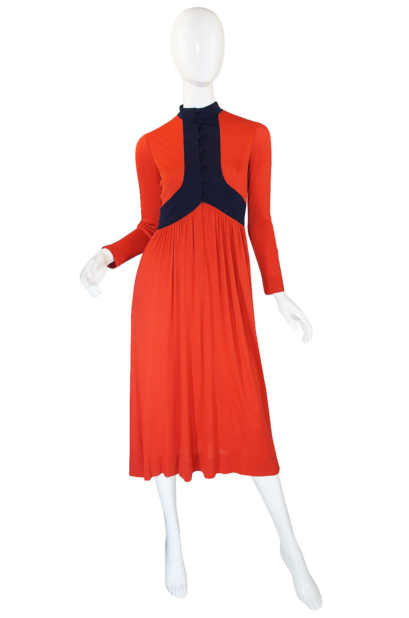 1970s Rodrigues Burnt Orange Jersey Dress