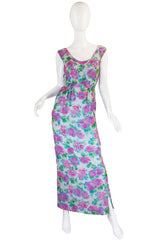 1960s Heavily Beaded Floral Malcolm Starr Dress