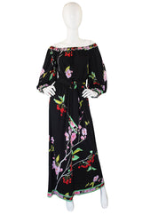 1970s Incredible Silk Jersey Leonard Maxi Dress