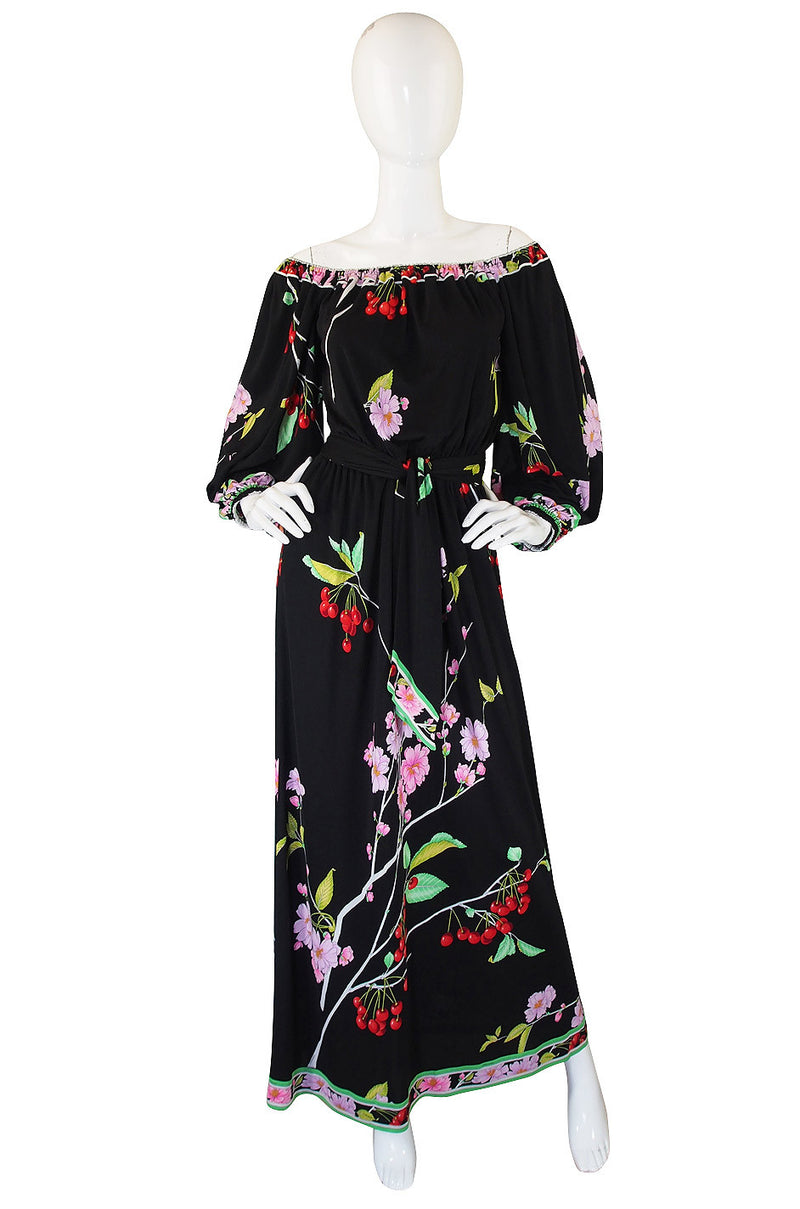1970s Incredible Silk Jersey Leonard Maxi Dress