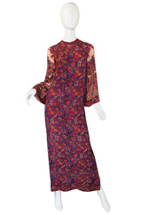 1970s Treacy Lowe Indian Silk Caftan Dress