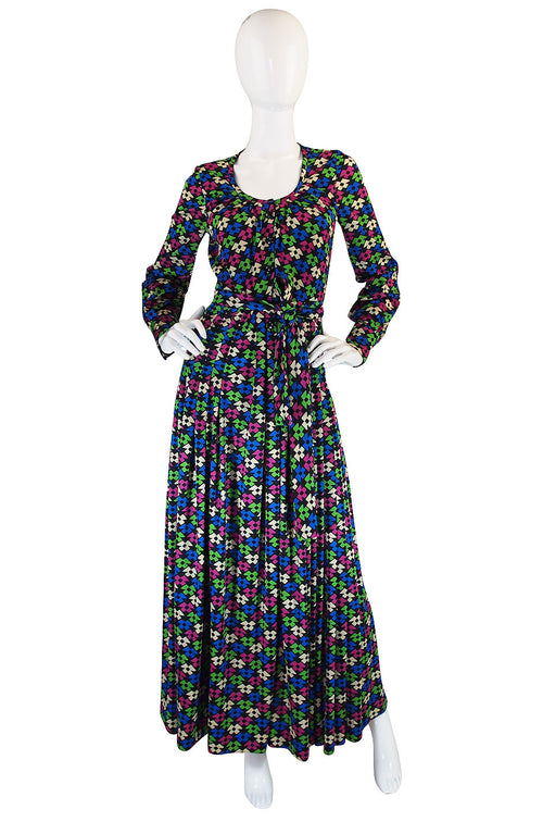 1960s Incredible Givenchy Silk Jersey Maxi Dress