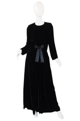 1970s Yves Saint Laurent Velvet Gown & Belt