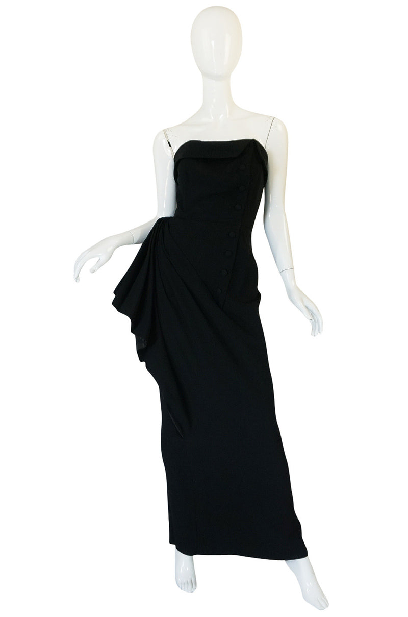 1950s Strapless Demi-Couture Paul Dauuay Fitted Dress