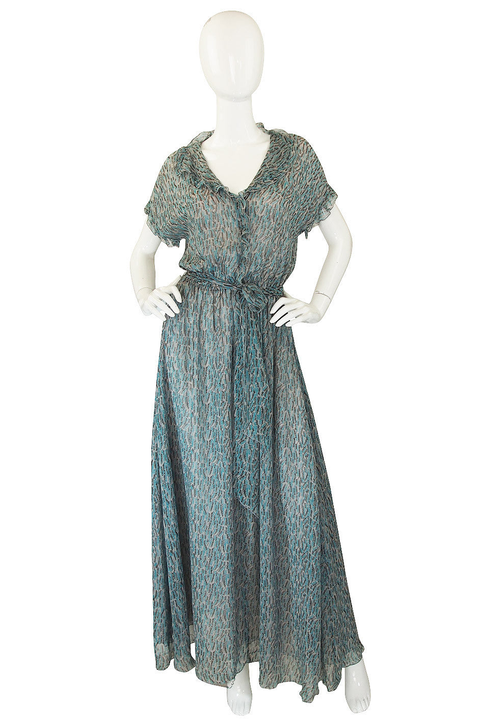 1970s Scott Barrie Silk Chiffon Ruffle Dress – Shrimpton Couture