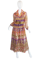 1969 Oscar de la Renta Gypsy Metallic Dress Set