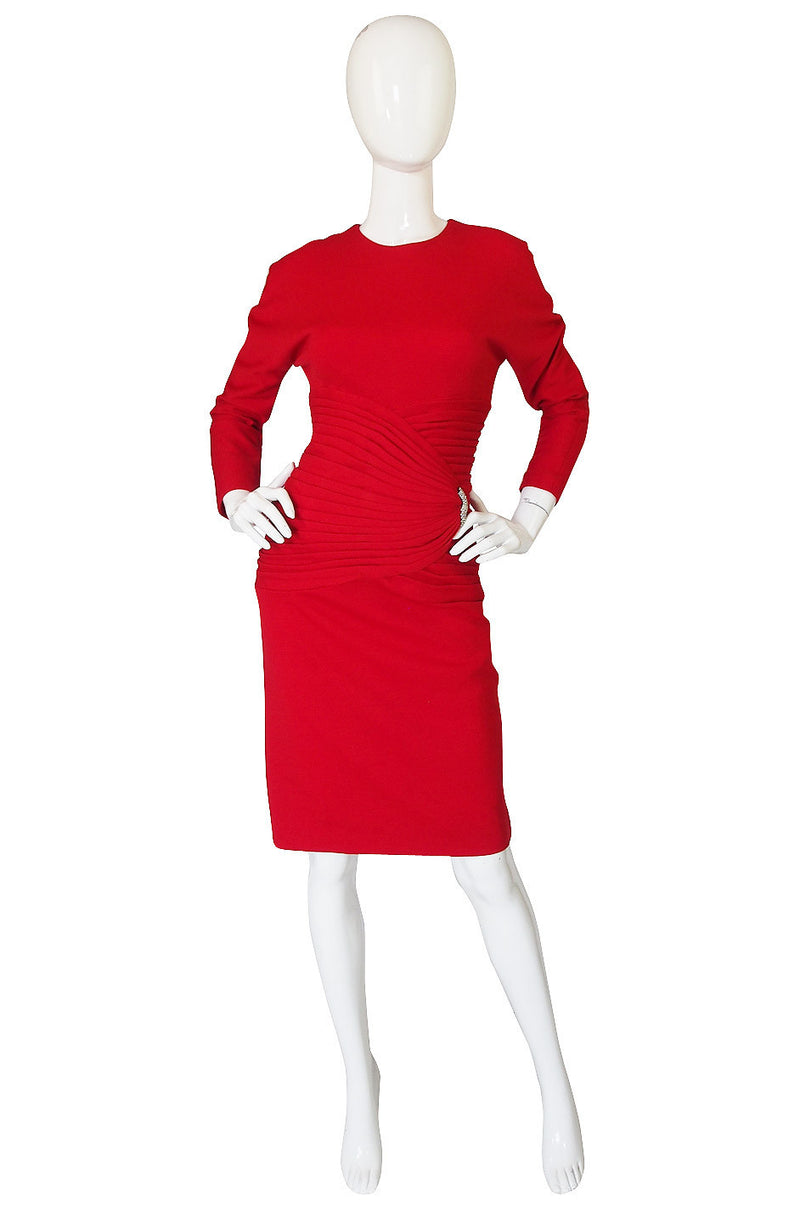 1980s red dress 80s Christmas Present Dress