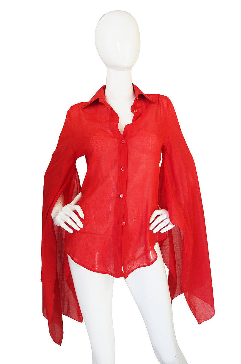 1990s Red Amazing Kimono Sleeved Gucci Top