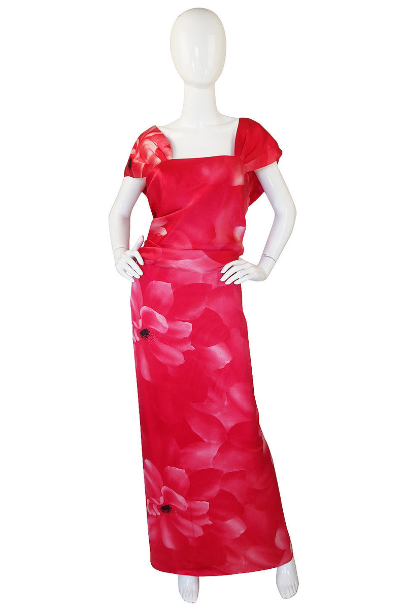 1980s Fine Silk Hanae Mori Pink Gown