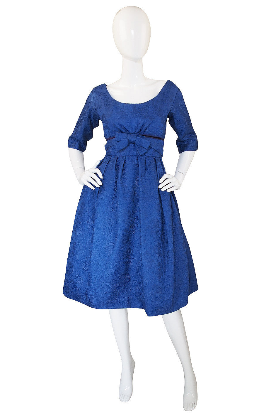 1950s Numbered Christian Dior Silk Brocade Dress