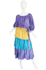 1970s Yves Saint Laurent Peasant Ruffle Skirt & Top Set