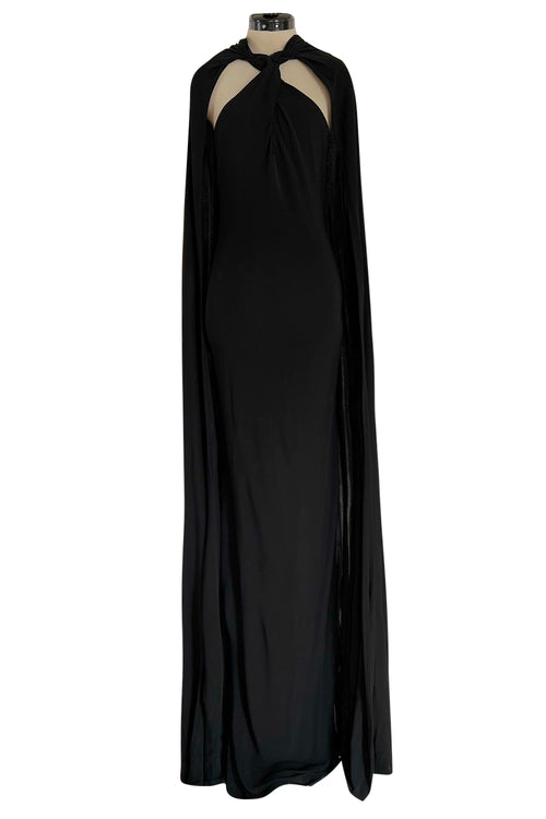 Recent Dsquared2 by Dean & Dan Black Jersey Halter Dress a Attached Cape