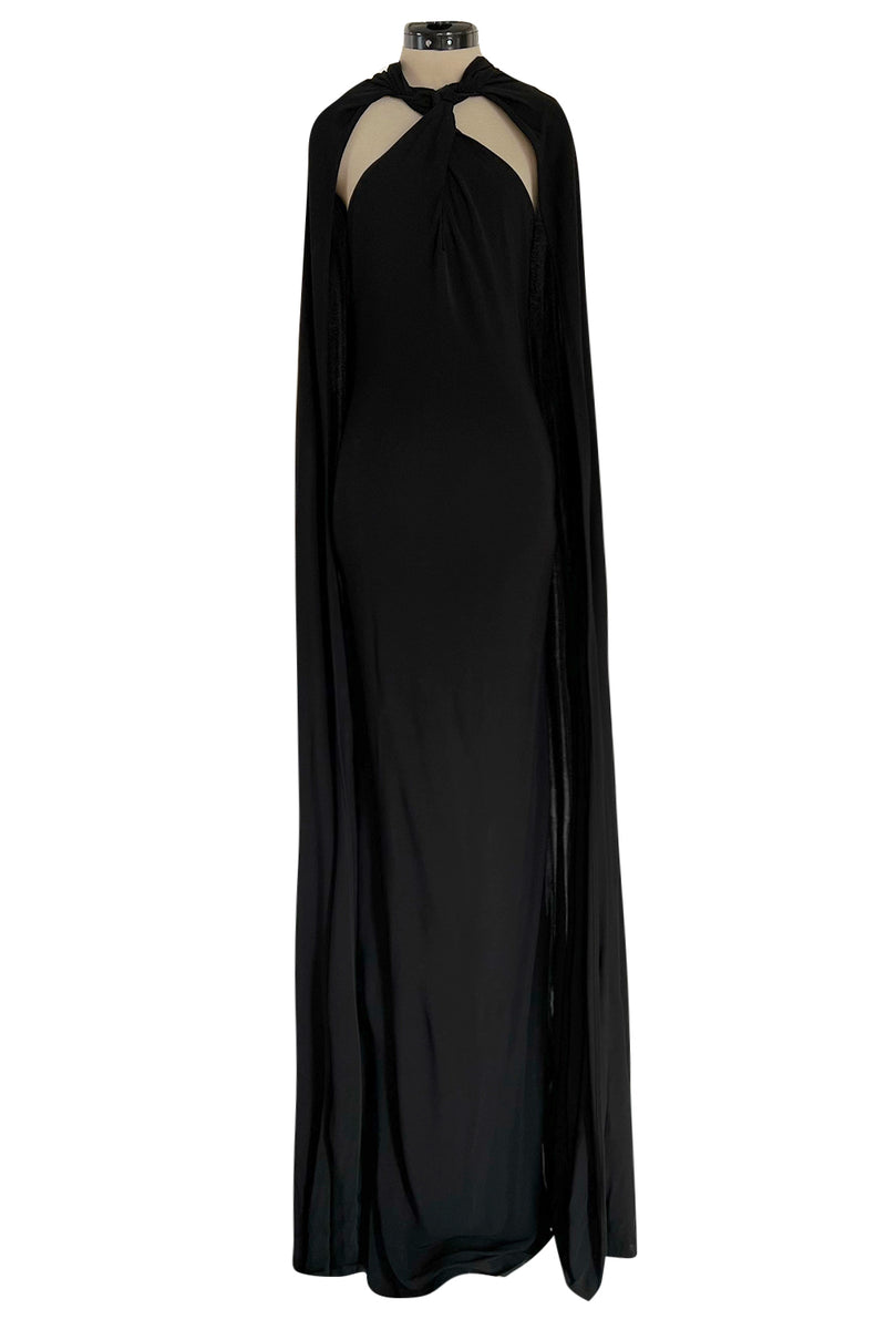 Recent Dsquared2 by Dean & Dan Black Jersey Halter Dress a Attached Cape