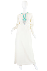 1960s Elaborate Beaded Front Jack Bryan Dress