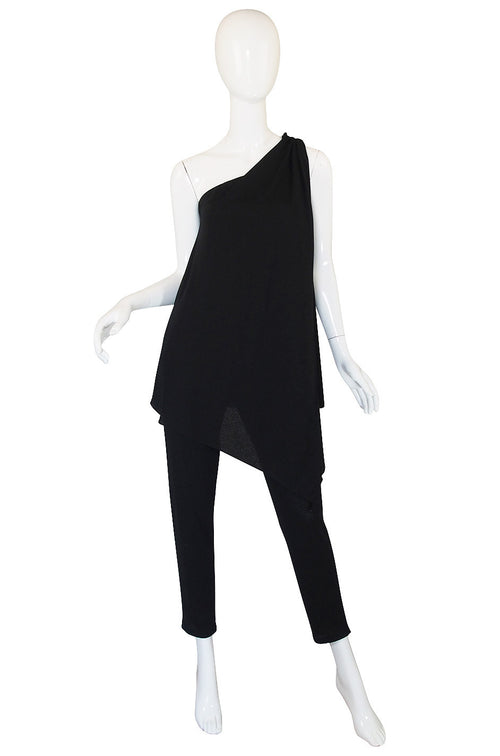 1970s Joy Stevens Black Jersey Jumpsuit