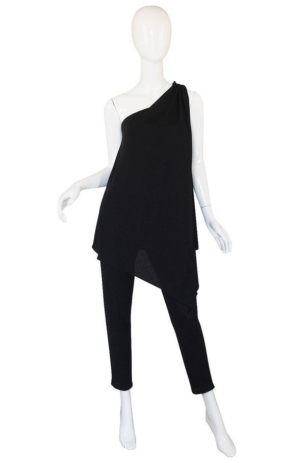 1970s Joy Stevens Black Jersey Jumpsuit