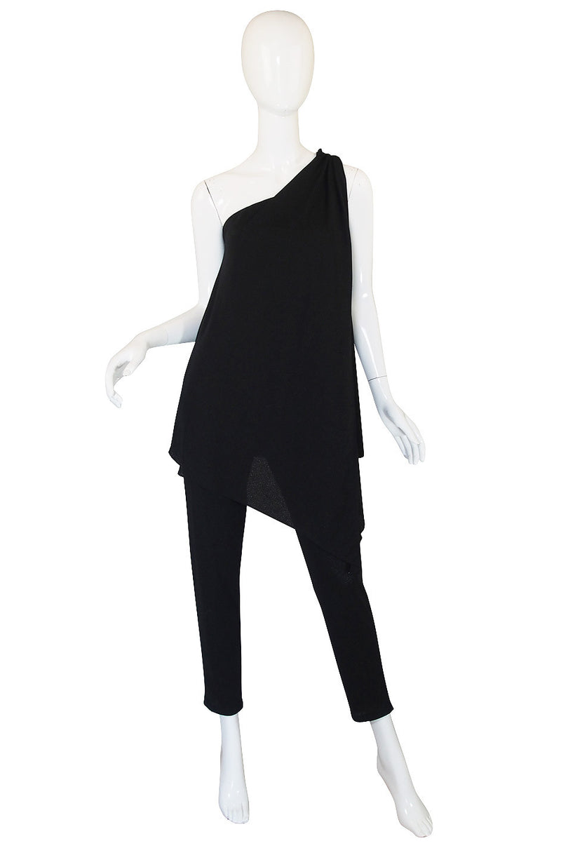 1970s Joy Stevens Black Jersey Jumpsuit