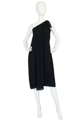 1980s Bill Blass One Shoulder Dress