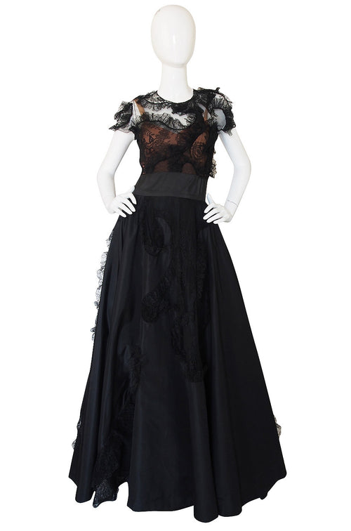 Rare 1942 "It's Not True" Adrian Silk & Lace Gown
