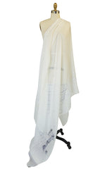 1970s Huge White Silk & Lace Christian Dior Scarf or Shawl