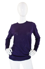 1990s Cashmere & Silk Chanel Purple Sweater