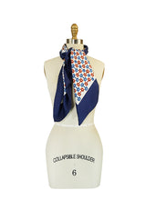 1970s Iconic Gucci Horsebit Print Silk Scarf