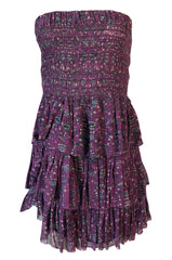 S/S 2011 Isabel Marant Strapless Purple Print Runway Dress Look 3