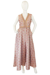 1960s Brocade & Jewelled Pink Jumpsuit