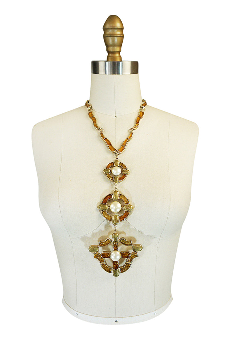 Fall 2007 Chanel Byzantine Cross Gripoix Pendant Necklace