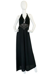 Museum Held 1971 John Kloss Beaded "Black Swan" Dress