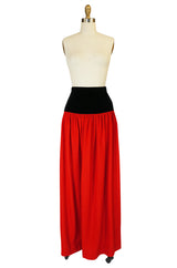 1976-77 Yves Saint Laurent Red Russian Collection Skirt
