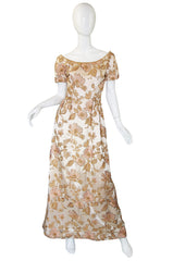 1960s Jean Louis Bead & Embroidery Silk Gown