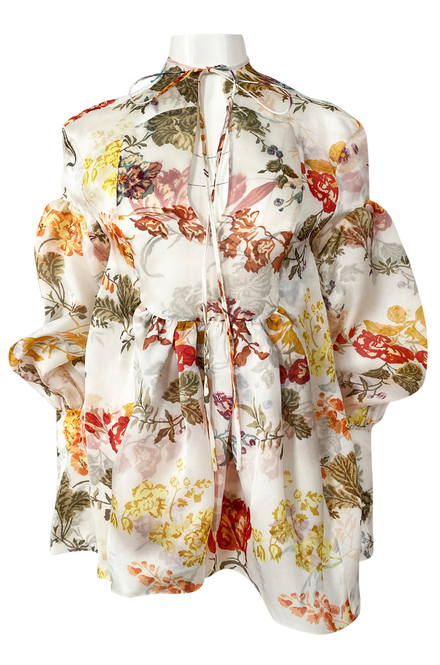 Fall 2017 Rosie Assoulin Silk Organza Swash Buckler Floral Top – Shrimpton  Couture