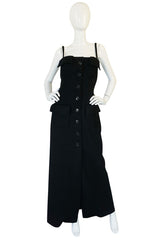 1960s Button Front Long Fitted Geoffrey Beene Boutique Dress